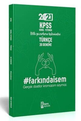 İSEM Yayıncılık İsem 2021 Farkında İsem KPSS Genel Yetenek Türkçe 20 Deneme - 1