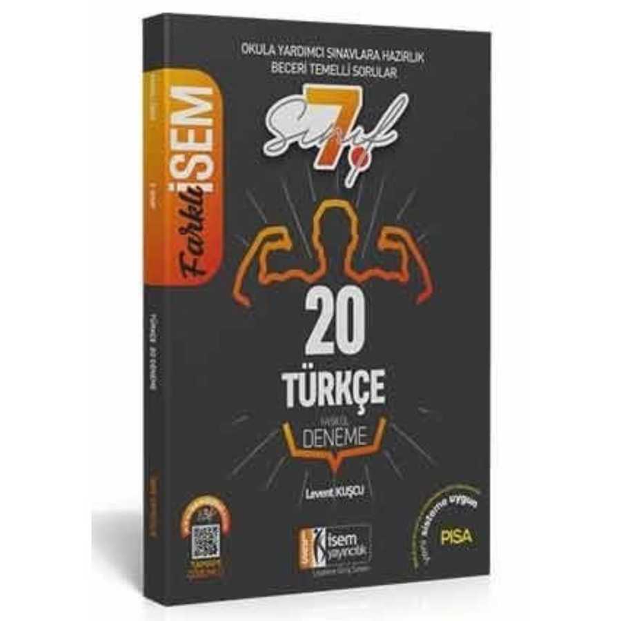İSEM Yayıncılık 2021 Farklı İsem 7. Sınıf Türkçe Tamamı Çözümlü 20 Fasikül Deneme