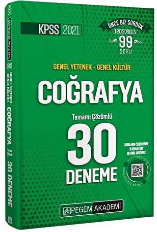 Pegem Akademi Yayıncılık 2021 KPSS Genel Yetenek Genel Kültür Coğrafya 30 Deneme - Pegem Akademi Yayıncılık