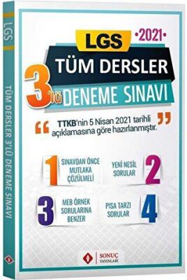 Sonuç Yayınları LGS Tüm Dersler 3`lü Deneme - 1
