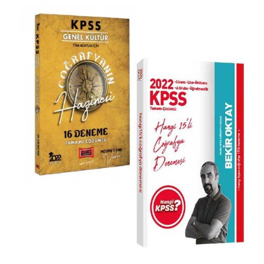 2022 Hangi KPSS Coğrafya Çözümlü 15 Deneme + Yargı Coğrafyanın Hazinesi 16 Deneme 2li Set - Hangi KPSS