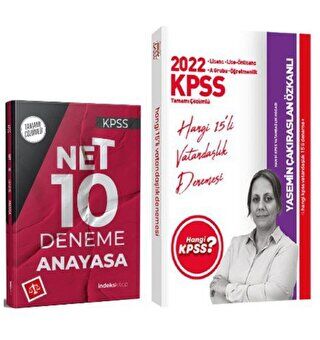 Hangi KPSS Yayınları 2022 Hangi KPSS Vatandaşlık 15 Deneme + İndeks Akademi Anayasa Net 10 Deneme 2`li Set - 1