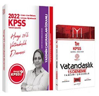 2022 Hangi KPSS Vatandaşlık 15 Deneme + Yargı IYI 15 Çözümlü Deneme 2`li Set - 1