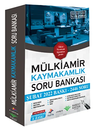 Başkent Kariyer Yayınları 2022 Kaymakamlık MÜLKİAMİR Soru Bankası