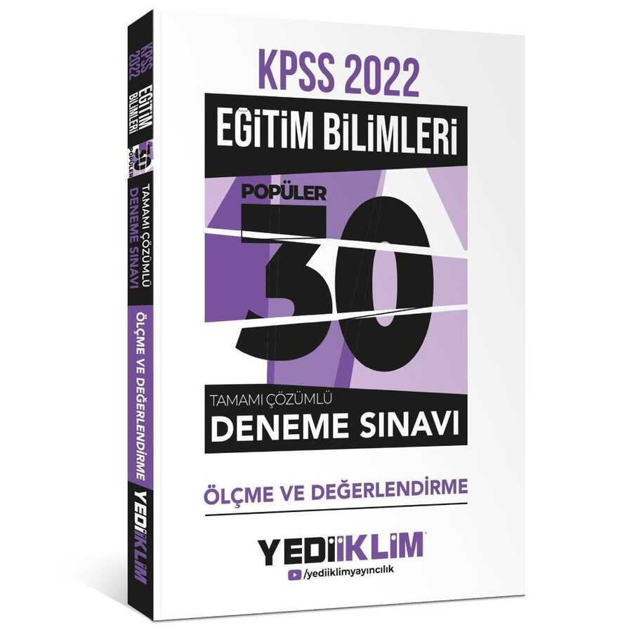 2022 KPSS Eğitim Bilimleri Ölçme ve Değerlendirme Tamamı Çözümlü 30 Popüler Deneme Yediiklim Yayınları