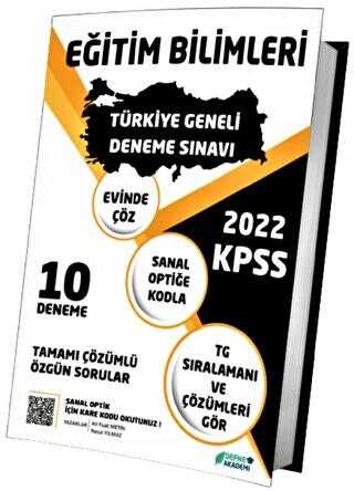 Defne Akademi Yayıncılık 2022 KPSS Eğitim Bilimleri Türkiye Geneli 10 Deneme Defne Akademi Yayınları