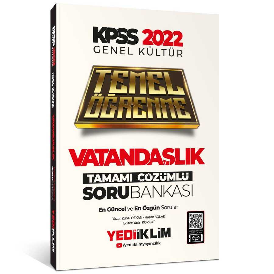 2022 KPSS Genel Kültür Vatandaşlık Temel Öğrenme Tamamı Çözümlü Soru Bankası