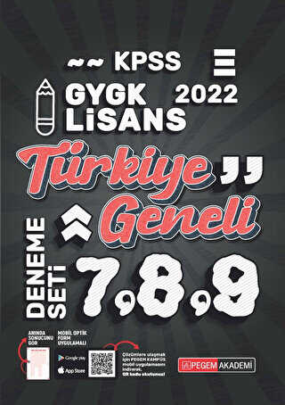 Pegem Akademi Yayıncılık 2022 KPSS Genel Yetenek Genel Kültür Türkiye Geneli 7-8-9 3!lü Deneme