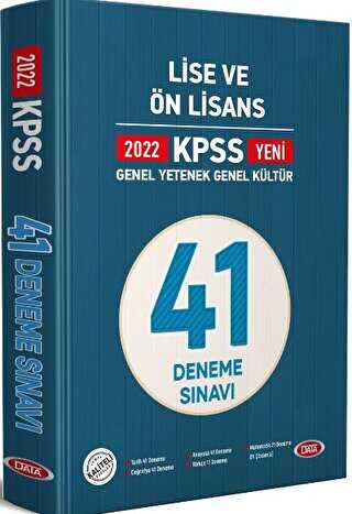 2022 KPSS Lise ve Ön Lisans 41 Deneme Sınavı Data Yayınları