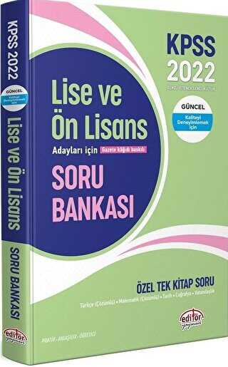 2022 KPSS Lise Ön Lisans GYGK Soru Bankası - Editör Yayınevi