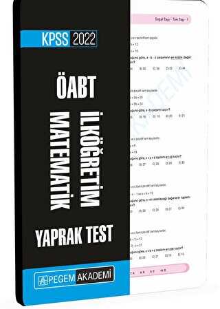 2022 KPSS ÖABT İlköğretim Matematik Yaprak Test - 1