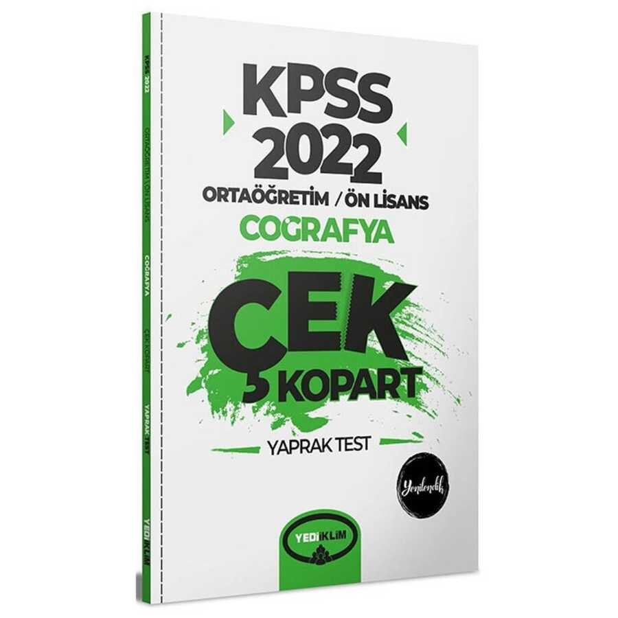 2022 KPSS Ortaöğretim Ön Lisans Genel Kültür Coğrafya Çek Kopart Yaprak Test