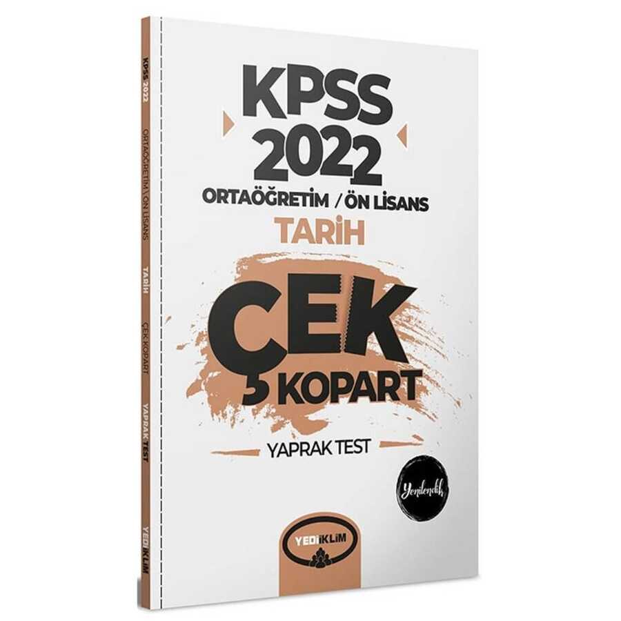 2022 KPSS Ortaöğretim Ön Lisans Genel Kültür Tarih Çek Kopart Yaprak Test