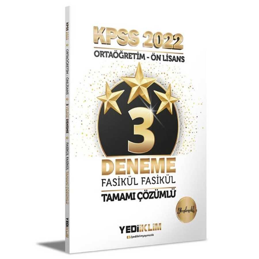 2022 KPSS Ortaöğretim Ön Lisans GY GK 3 Yıldız Tamamı Çözümlü Fasikül Deneme