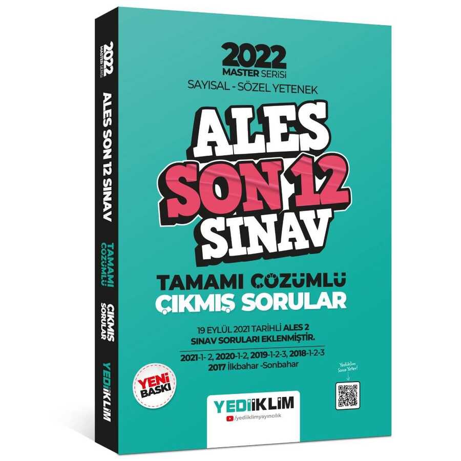 2022 Master Serisi ALES Sayısal- Sözel Yetenek Son 12 Sınav Tamamı Çözümlü Çıkmış Sorular Yediiklim Yayınları
