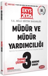 MEB EKYS Müdür ve Müdür Yardımcılığı Tamamı Çözümlü 3 Deneme Sınavı - Data Yayınları