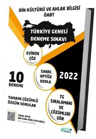 Defne Akademi Yayıncılık 2022 ÖABT Din Kültürü ve Ahlak Bilgisi Türkiye Geneli 10 Deneme Defne Akademi Yayınları