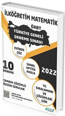 Defne Akademi Yayıncılık 2022 ÖABT İlköğretim Matematik Öğretmenliği Türkiye Geneli 10 Deneme - 1