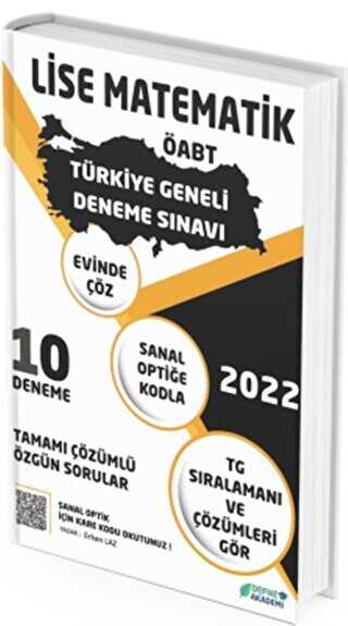 Defne Akademi Yayıncılık 2022 ÖABT Lise Matematik Öğretmenliği Türkiye Geneli 10 Deneme