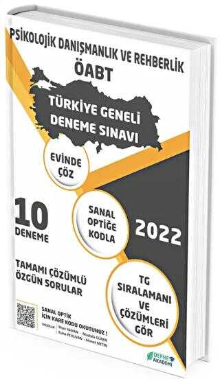 Defne Akademi Yayıncılık 2022 ÖABT Psikolojik Danışmanlık ve Rehberlik Türkiye Geneli 10 Deneme Defne Akademi Yayınları