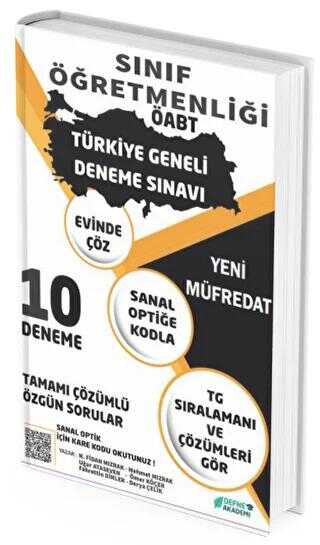 Defne Akademi Yayıncılık 2022 ÖABT Sınıf Öğretmenliği Türkiye Geneli 10 Deneme Defne Akademi Yayınları