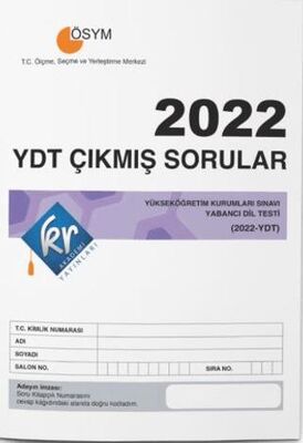KR Akademi Yayınları 2022 YDT Çıkmış Sorular Tıpkı Basım Kitapçığı