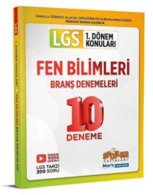 Spoiler Yayınları 2023 8. Sınıf LGS 1. Dönem Fen Bilimleri 10`lu Branş Deneme - 1