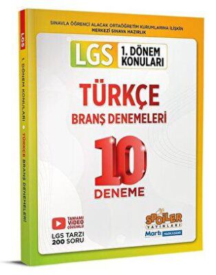 Spoiler Yayınları 2023 8. Sınıf LGS 1. Dönem Türkçe 10`lu Branş Deneme - 1