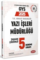 GYS Adalet Bakanlığı Yazı İşleri Müdürlüğü Çözümlü 5 Deneme Sınavı - Data Yayınları