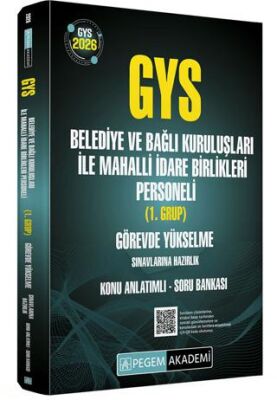 2026 GYS Belediye ve Bağlı Kuruluşları ile Mahalli İdare Birlikleri Personeli 1.Grup Görevde Yükselme Sınavlarına Hazırlık Konu Anlatımlı Soru Bankası - 1