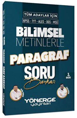 Yönerge Yayınları KPSS TYT ALES DGS MSÜ Bilimsel Metinlerle Paragraf Soru Bankası - 1