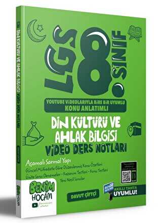 Benim Hocam Yayınları 2023 LGS 8. Sınıf Din Kültürü ve Ahlak Bilgisi Video Ders Notları Konu Anlatımı