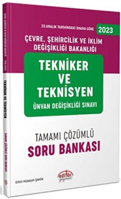 Editör Yayınevi UDS Çevre Şehircilik ve İklim Değişikliği Bakanlığı Tekniker ve Teknisyen Unvan Değişikliği Soru Bankası - 1