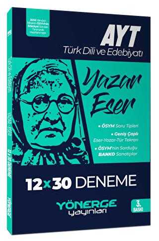 Yönerge Yayınları 2023 YKS AYT Türk Dili ve Edebiyatı Yazar Eser 12x30 Deneme