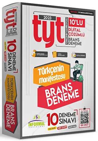 İnformal Yayınları 2023 YKS TYT Türkçenin Manifestosu 10lu Dijital Çözümlü Branş Deneme Paketi