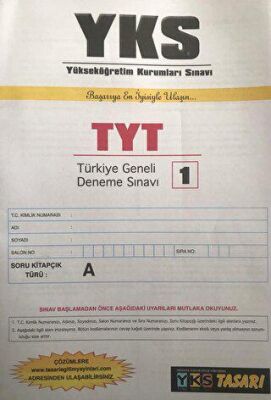 Tasarı Eğitim Yayınları YKS TYT Türkiye Geneli Deneme Sınavı 1 - 1