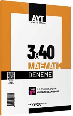 Marka Yayınları 2024 AYT Matematik 3x40 Deneme - 1