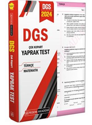 Pegem Akademi Yayıncılık 2024 DGS Çek Kopart Yaprak Test - 1