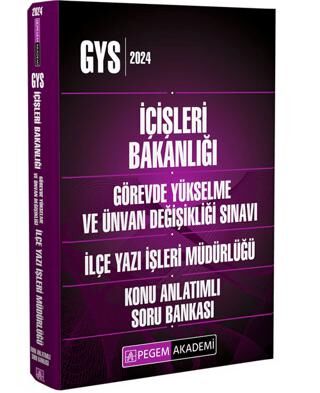 Pegem Akademi Yayıncılık 2024 İçişleri Bakanlığı Görevde Yükselme Ve Ünvan Değişikliği İlçe Yazı İşleri Müdürlüğü Soru Bankası - 1