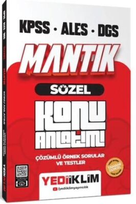 Yediiklim Yayınları 2025 KPSS - ALES - DGS Sözel Mantık Konu Anlatımı - 1