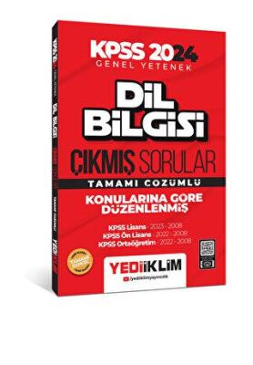 Yediiklim Yayınları 2024 KPSS Dil Bilgisi Konularına Göre Tamamı Çözümlü Çıkmış Sorular - 1