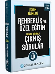 Öğreti Akademi 2024 KPSS Eğitim Bilimleri Rehberlik ve Özel Eğitim Tamamı Çözümlü Çıkmış Sorular Roman Boy - Öğreti Akademi