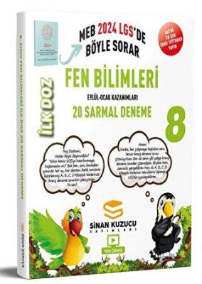 Sinan Kuzucu Yayınları 2024 LGS 8. Sınıf İlk Doz Fen Bilimleri Sarmal Branş Denemesi - 1