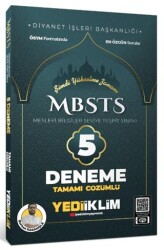 Yediiklim Yayınları 2024 MBSTS Mesleki Bilgiler Seviye Tespit Sınavı Tamamı Çözümlü 5 Deneme - Yediiklim Yayınları