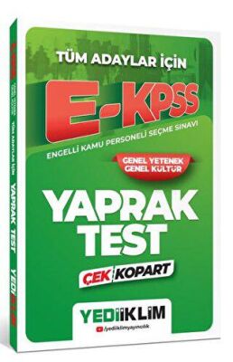 Yediiklim Yayınları 2024 Tüm Adaylar İçin E-KPSS Çek Kopart Yaprak Test - 1
