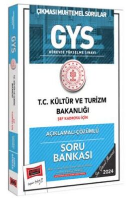 GYS T.C Kültür ve Turizm Bakanlığı Şef Kadrosu İçin Açıklamalı Çözümlü Soru Bankası - 1