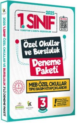 İnformal Yayınları 2025 1.Sınıf Özel Okullar ve Bursluluk Hazırlık MEB Tıpkı Basım Deneme 3lü Fasikül Seti - 1