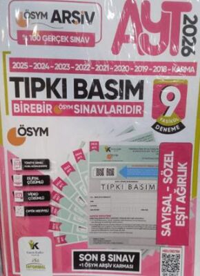 2026 AYT ÖSYM Çıkmış Soru Tıpkı Basım Türkiye Geneli Dijital Çözümlü 6lı Paket Deneme - 1