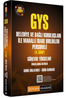 2026 GYS Belediye ve Bağlı Kuruluşları ile Mahalli İdare Birlikleri Personeli 4.Grup Görevde Yükselme Sınavlarına Hazırlık Konu Anlatımlı Soru Bankası - 1