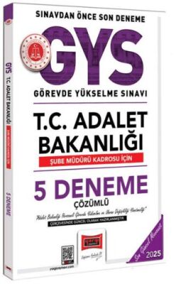 2025 GYS T.C. Adalet Bakanlığı Şube Müdürü Kadrosu İçin Çözümlü 5 Deneme - 1